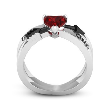 Zhen Rong new, European and American THE ONE arrow ring love Cupid's arrow red ruby engagement ring woman—4
