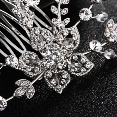 Fashion wedding bride wedding jewelry handmade diamond tiara and hair comb manufacturers selling—3