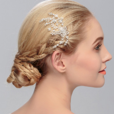 Fashion wedding bride wedding jewelry handmade diamond tiara and hair comb manufacturers selling—1