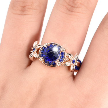 Gemstone Rose Full Diamond Engagement Ring—2