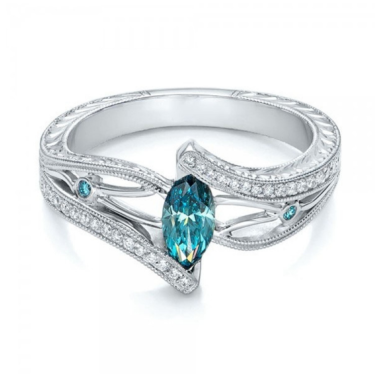 Hot European and American luxury aquamarine topaz engagement ring—1