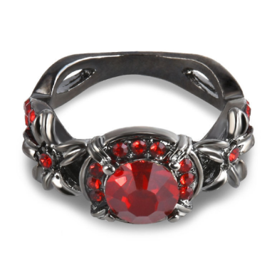 Gemstone Rose Full Diamond Engagement Ring—3