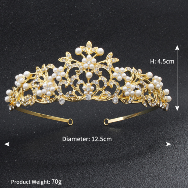 Crown Princess Bride European fashion style pearl diamond wedding wedding jewelry hair accessories—2