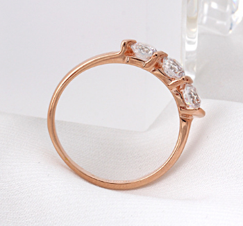 Korean foreign trade explosion jewelry high quality zircon micro plated genuine gold engagement ring to the  ring—2