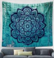 Indian Mandala Tapestry Green Blue Flower Beautiful Wall Art Tapestry 210x150cm Bedspread Beach Towel Yoga Blanket Table Cloth