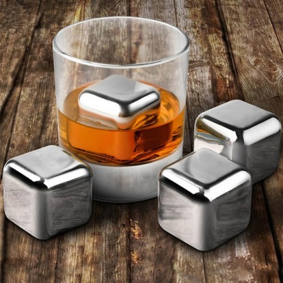 Hot Sale Stainless Steel Round Shaped Large Ice Ball Cube Wine Chiller  Whiskey Stones - China Reusable Ice Cubes and Cooling Whisky Rocks price