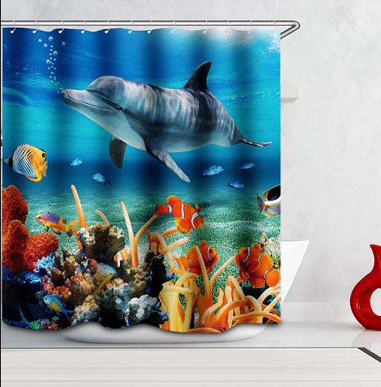 Dolphin shower curtain 180 x 180 cm - CJdropshipping