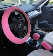 Winter imitation wool car cover plush steering wheel cover