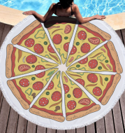 Round Print Beach Towel Microfiber Plus Tassel Feel Soft Customizable - Baking Style