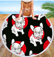 Round beach towel dog beach towel shawl cushion microfiber bath towel