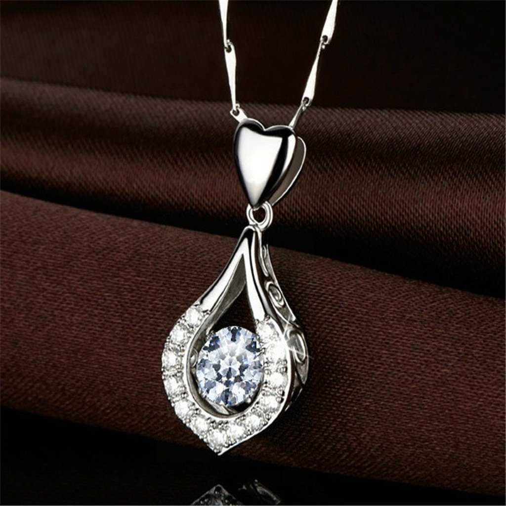 Sterling Silver Crystal Pendant Necklace Cjdropshipping