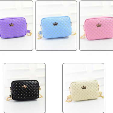 New women's bag wild rhombic chain bag crown starry tide package shoulder slung handbag—1