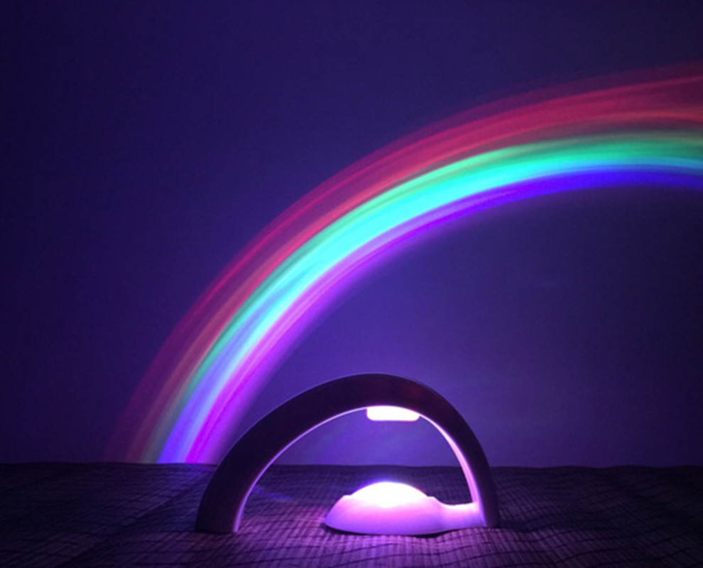 Novidade LED Colorido Night Light Romantic Sky Rainbow Rainbow Projetor Lâmpada luminaria luz do quarto Casa allinonehere.com
