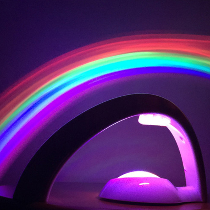 Novidade LED Colorido Night Light Romantic Sky Rainbow Rainbow Projetor Lâmpada luminaria luz do quarto Casa allinonehere.com