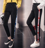Casual sports pants female thin section students Korean version of loose pants