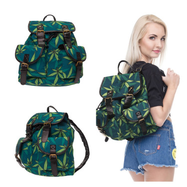 New Women Backpacks Weed Printing Women's Bags Teen Girls Backpack Vintage Girls School Bag Ladies Travel Bags High Quality—1
