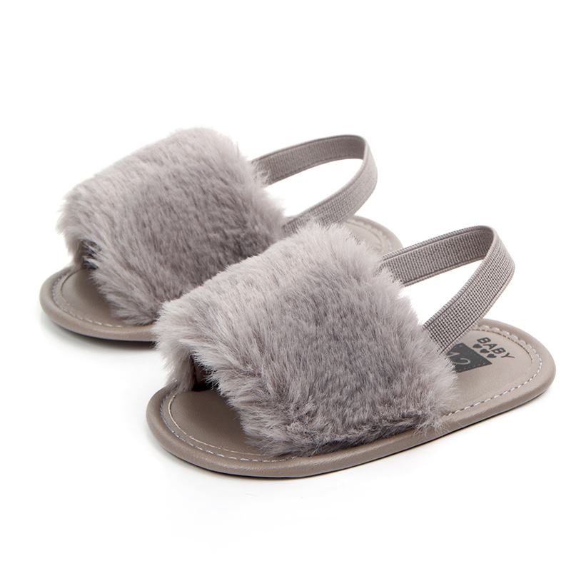 0-1 four-color baby sandals soft bottom toddler shoes elastic comfortable non-slip baby shoes - Color: gray, Size: 11CM - Image 2