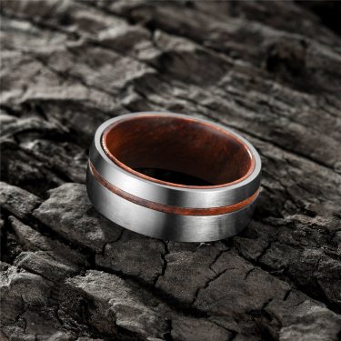 Silver Brown Wedding Ring—1