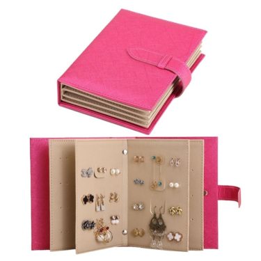 Jewelry Box Earring Book Portable Earrings Bag Storage Album Books Boxes Collection Jewelry Necklace Collect Organizer—3