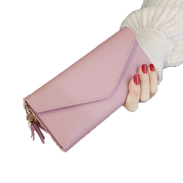 Hand-held trend heart-shaped pendant simple fashion multi-functional lychee women's wallet—1