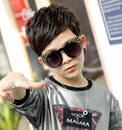 Inlaid rivet round frame sunglasses Baby self-timer sunscreen quality sunglasses