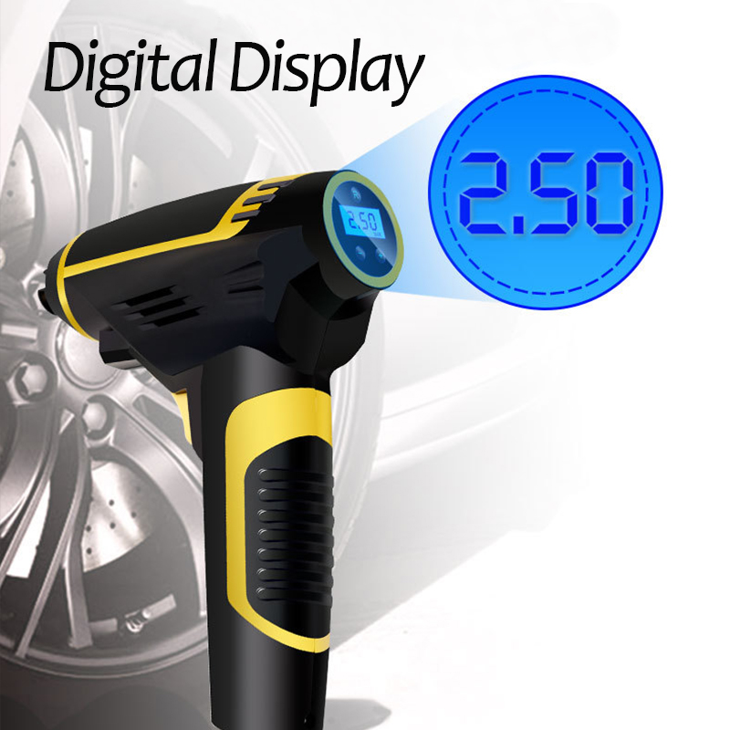 Automatic Portable Handheld Digital LED Smart Car Air Compressor Pump allinonehere.com