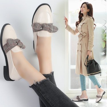 New spring bow British wind small shoes women Lok Fu shoes round head casual peas single shoes women—3