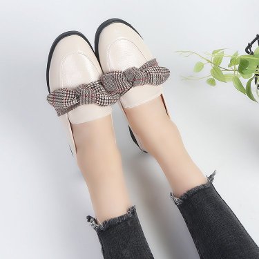New spring bow British wind small shoes women Lok Fu shoes round head casual peas single shoes women—4