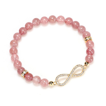 Natural Strawberry Crystal Zircon Bracelet Women Fashion Bracelet Couple Gift Jewelry—5