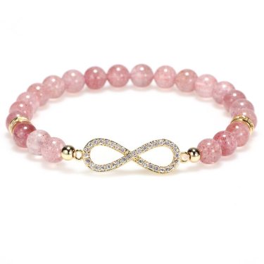 Natural Strawberry Crystal Zircon Bracelet Women Fashion Bracelet Couple Gift Jewelry—1