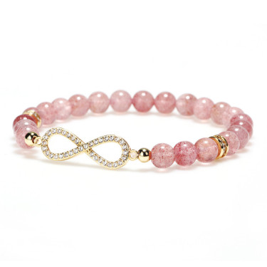 Natural Strawberry Crystal Zircon Bracelet Women Fashion Bracelet Couple Gift Jewelry—3
