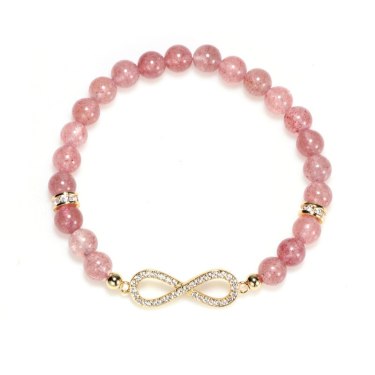Natural Strawberry Crystal Zircon Bracelet Women Fashion Bracelet Couple Gift Jewelry—2