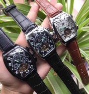 Europe and the United States hot barrel type dial belt men's watch tourbillon automatic mechanical watch manufacturers wholesale