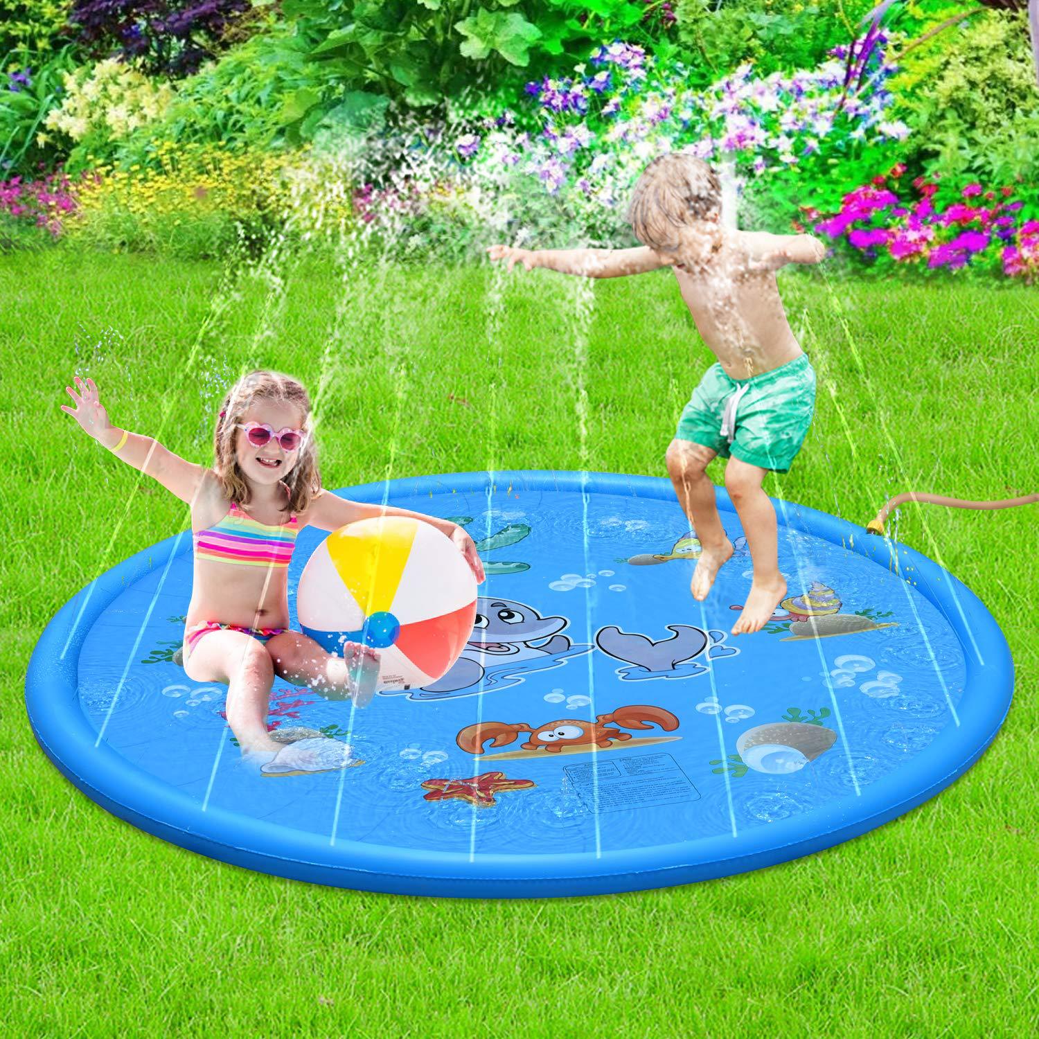 Durable Children's Water Spray Pool Mat Splash Sprinkle Play Pad Mat ...