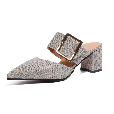 Belt buckle pointed slippers—5