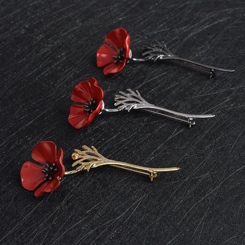 Red flower brooch CJdropshipping