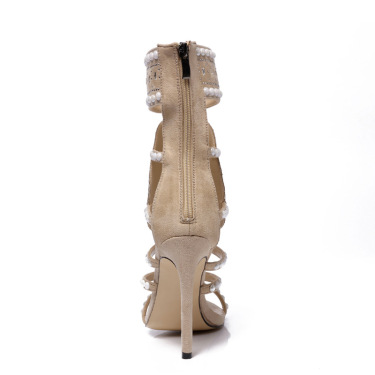 Rhinestone high heel sandals—2