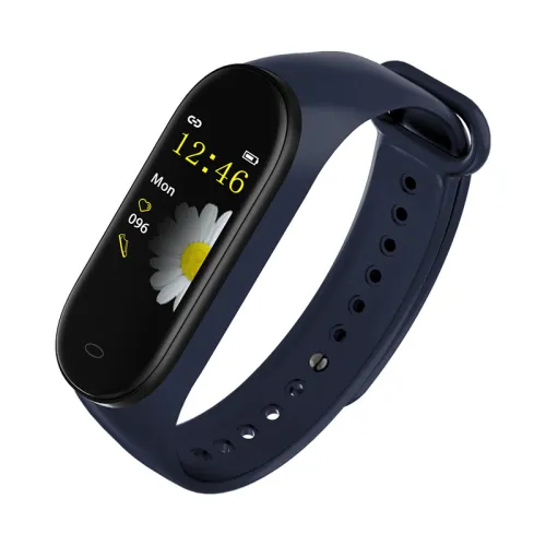 Color: Gentleman blue - Smart Bracelet Fitness Tracker  Waterproof Heart Rate Blood Pressure Fitness Bracelet Smart Watch