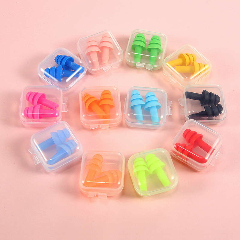 Model: Transparent color - Silicone noise reduction waterproof earplugs