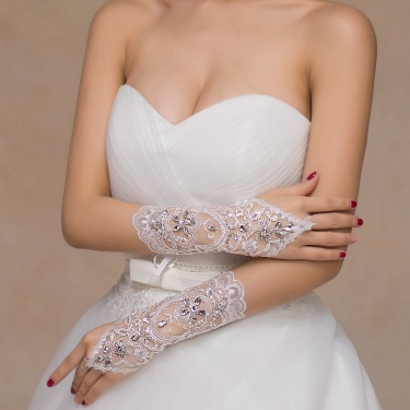 Mother wedding dress gloves—1