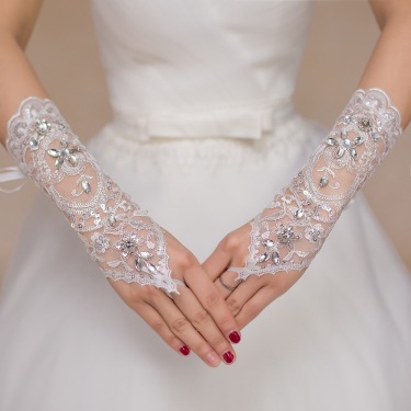 Mother wedding dress gloves—2