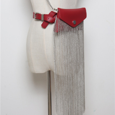 Fringed waist bag chain crossbody shoulder bag—2