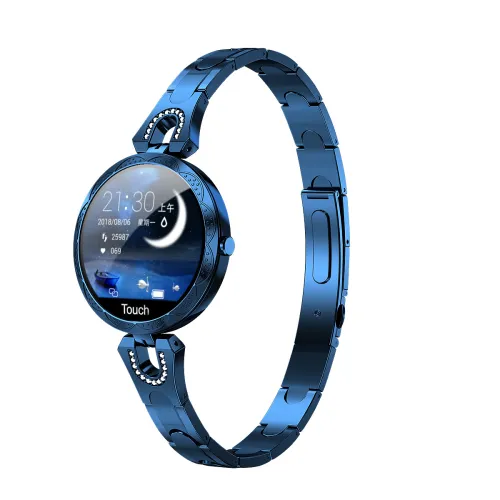 Color: Blue - Fashion Women's Smart Watch Waterproof Wearable Device Heart Rate Monitor Sports Smartwatch for Women Ladies