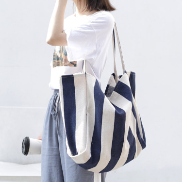Striped canvas bag—3