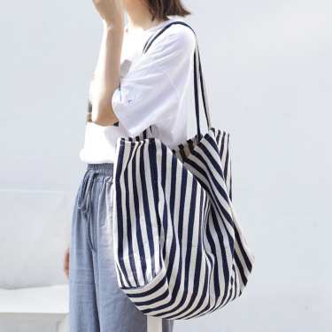 Striped canvas bag—4