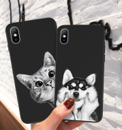 Soft cartoon cat dog fish pattern mobile phone case