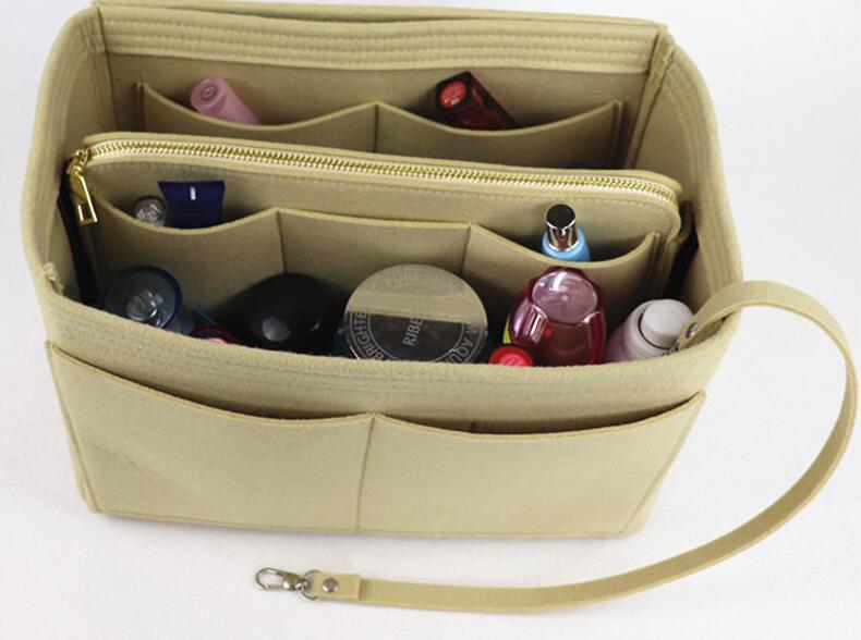 Unisex Purse Organizer Insert Zipper Makeup Cosmetic Box Tote Shaper Handbag Small Medium Large Size Options