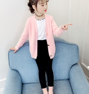 Girls'' 2021 spring sweater imitation mink fur coat spring and autumn new middle and big boys girls'' Korean mink cardigan