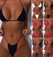Back straps thong multicolor sexy split swimsuit women