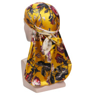 New velvet printed elastic hood hip hop Cape long tail hat